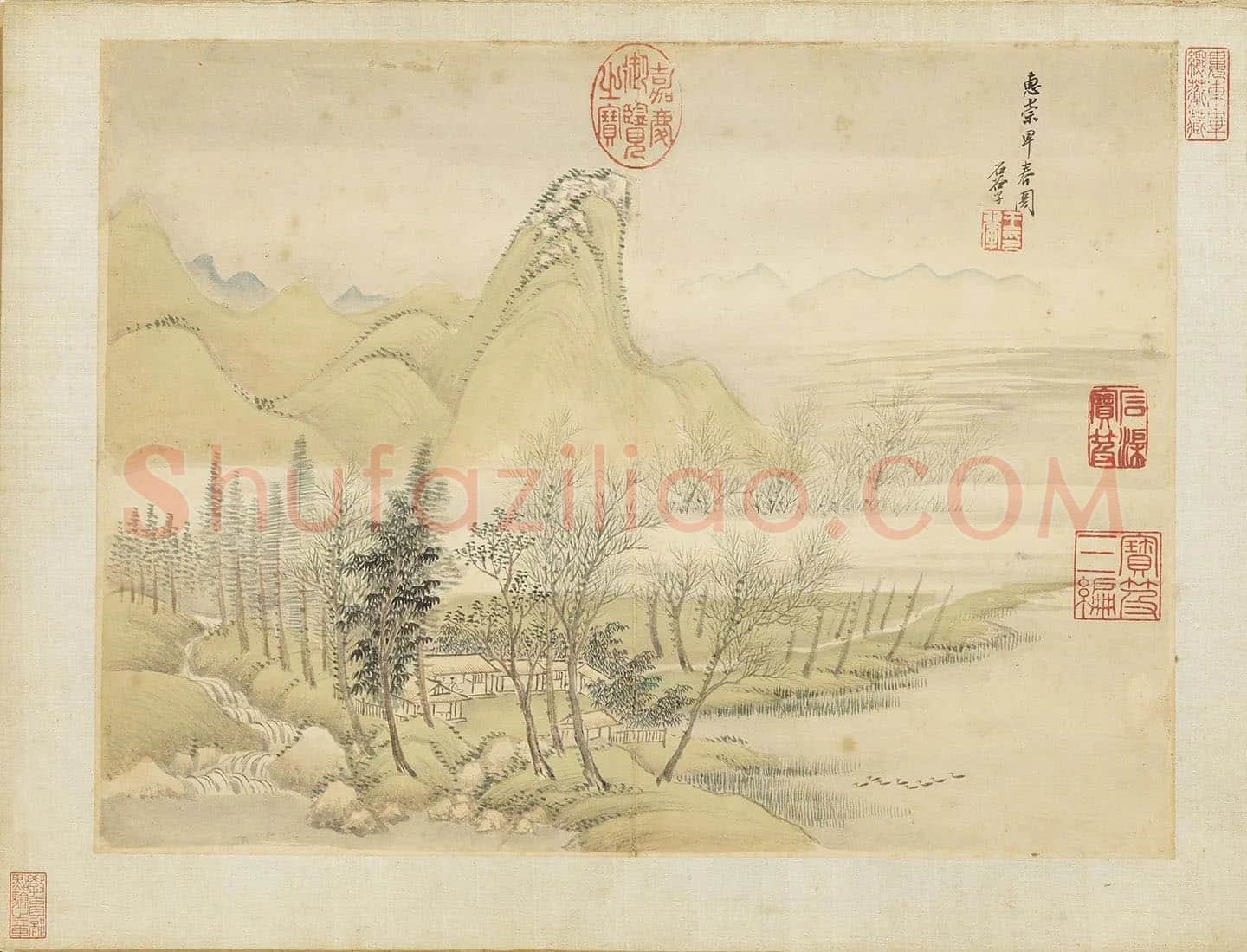 王翚春景山水《仿惠崇早春图》页