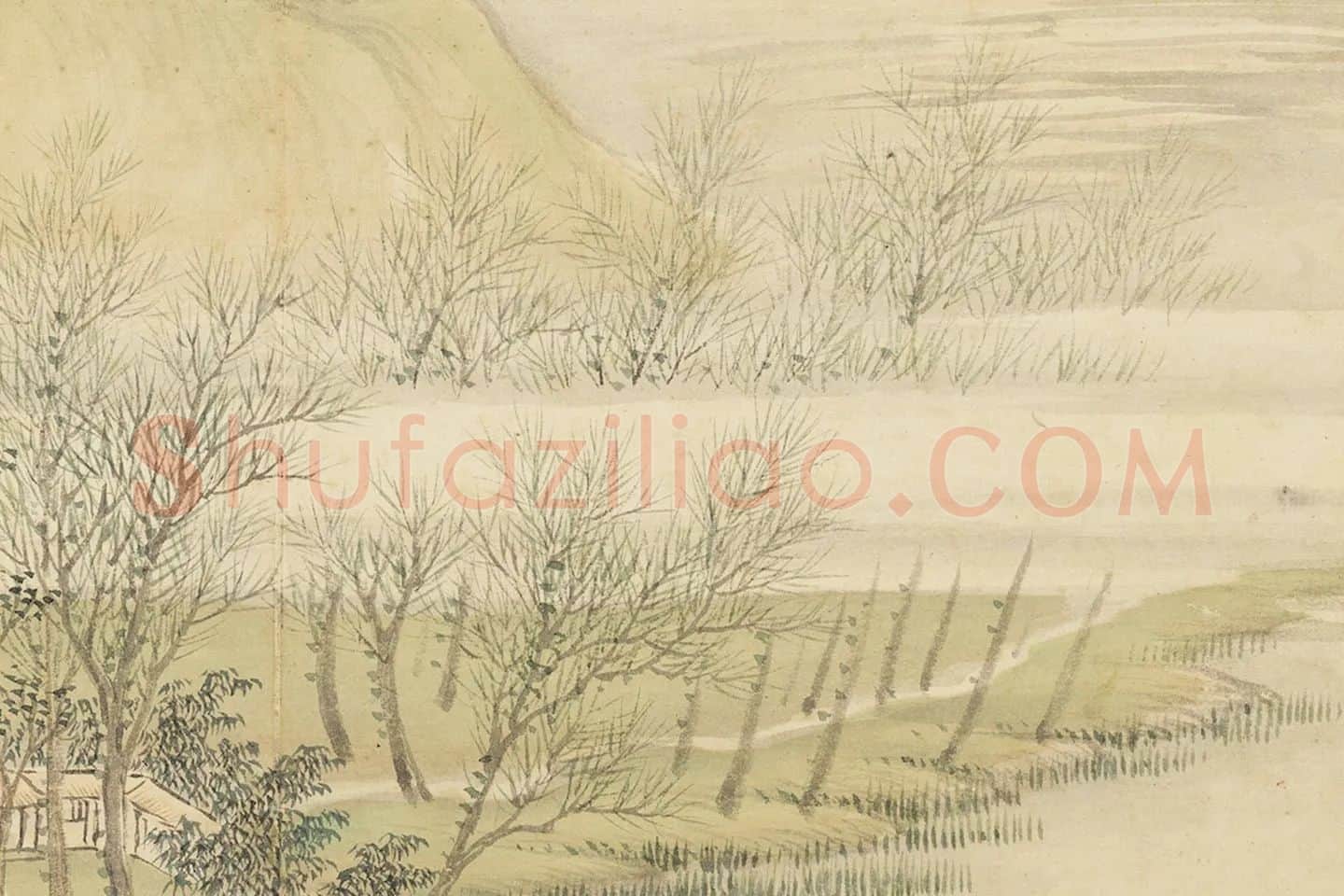王翚春景山水《仿惠崇早春图》局部 (2)