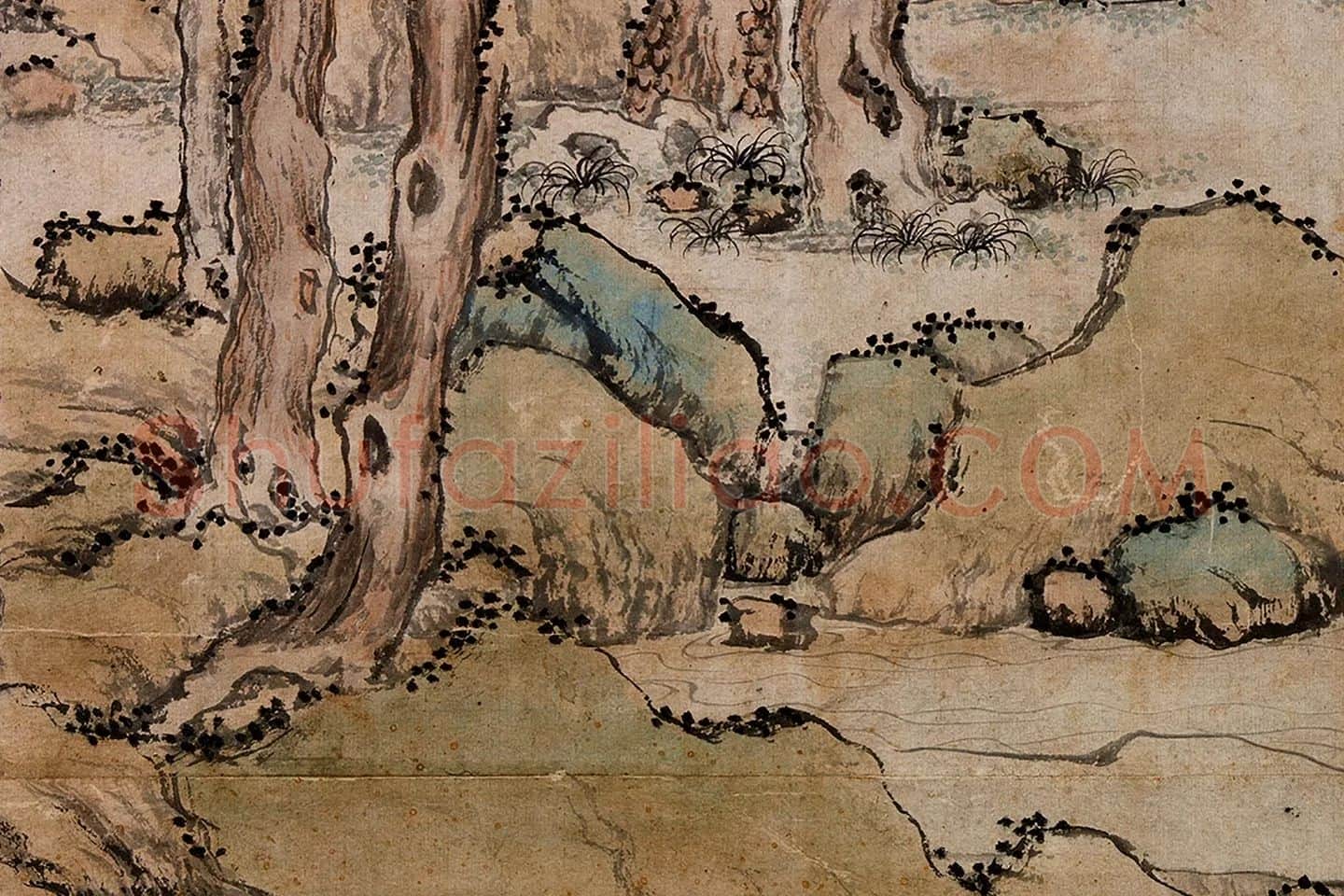文徵明山水《燕山春色图》局部 (1)