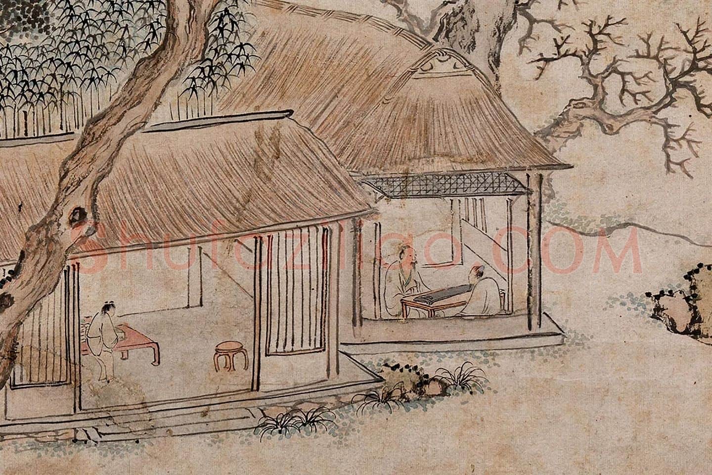 文徵明山水《燕山春色图》局部 (2)