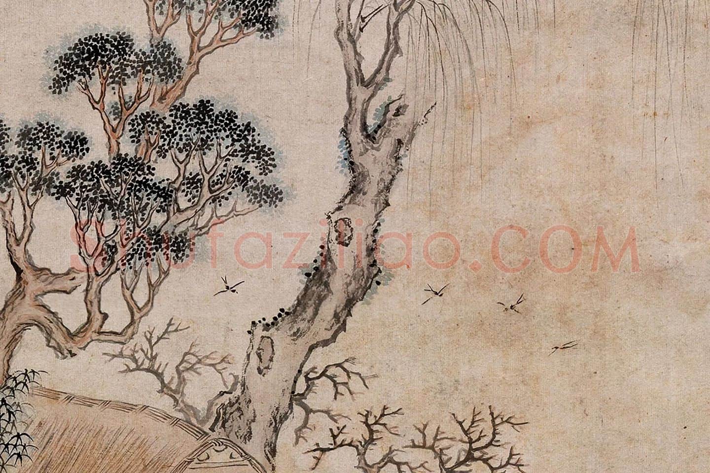 文徵明山水《燕山春色图》局部 (3)