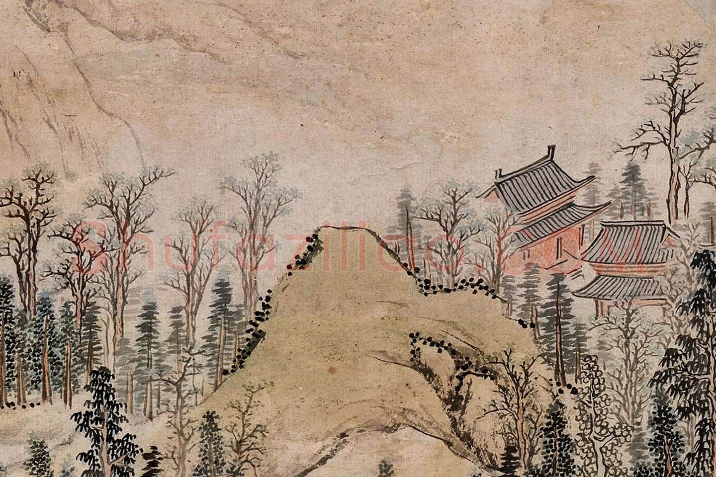 文徵明山水《燕山春色图》局部 (7)