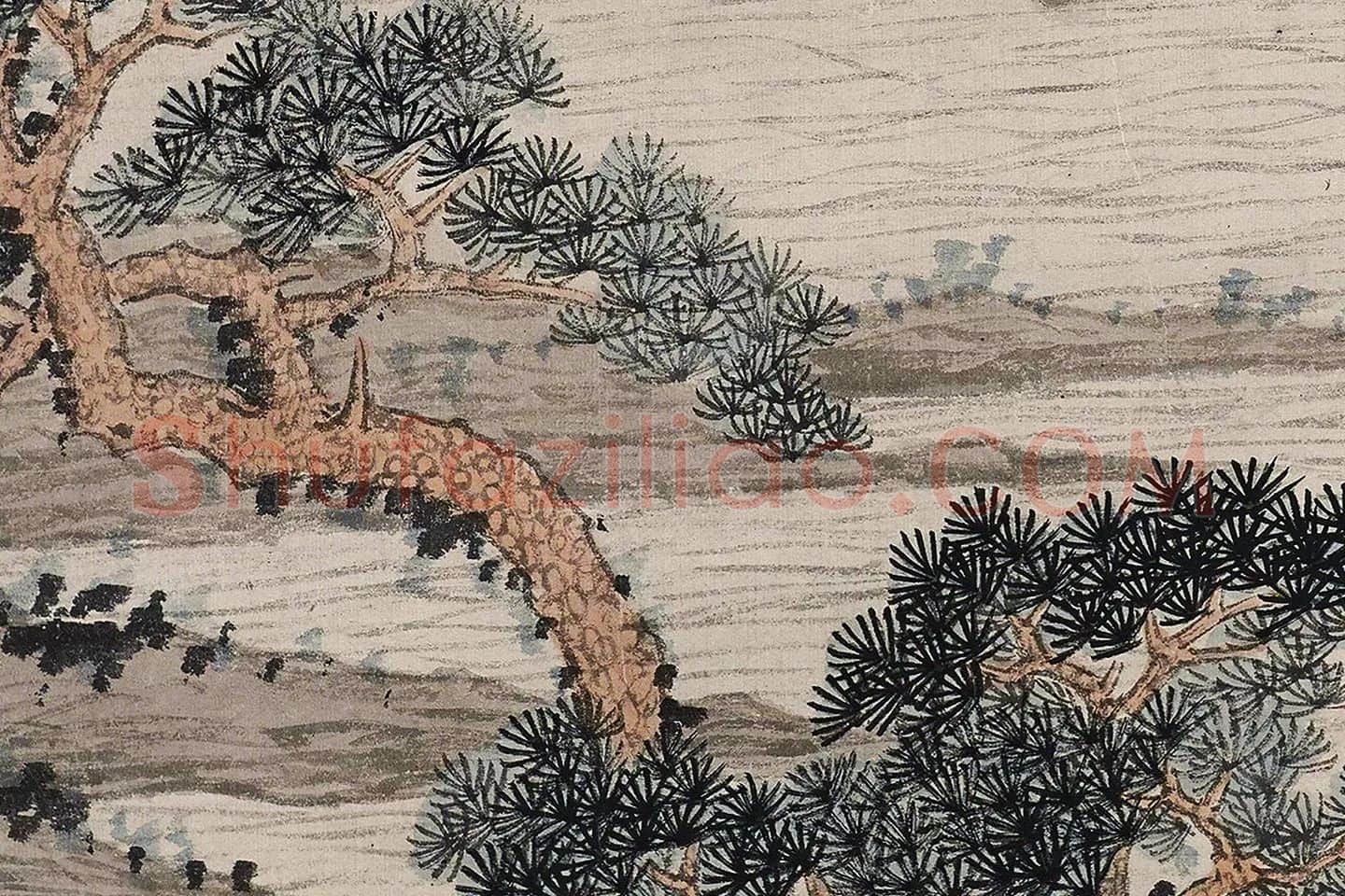 沈周山水《清江幽居图》局部 (3)