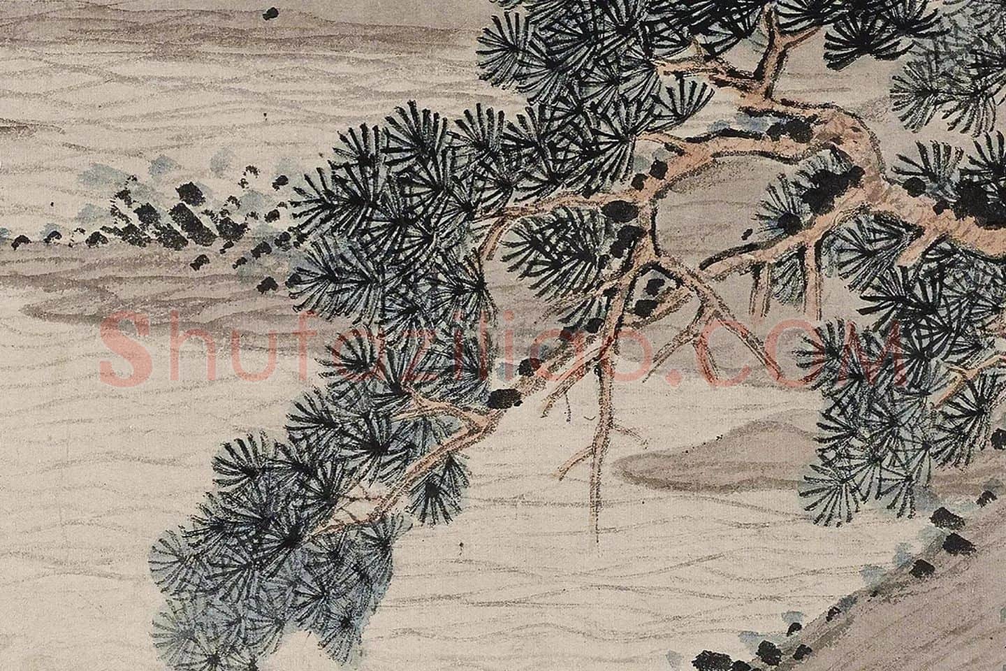 沈周山水《清江幽居图》局部 (4)
