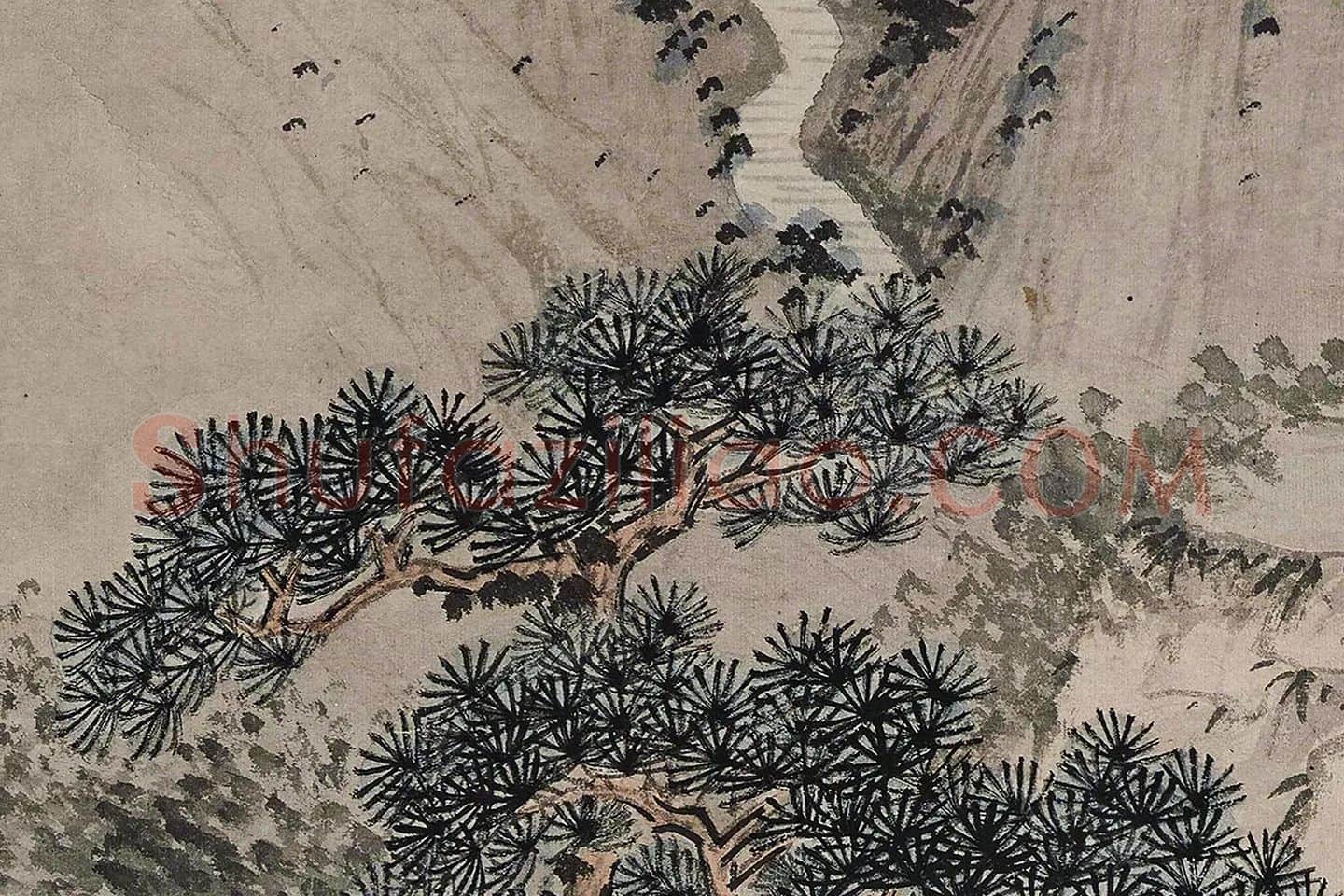 沈周山水《清江幽居图》局部 (5)