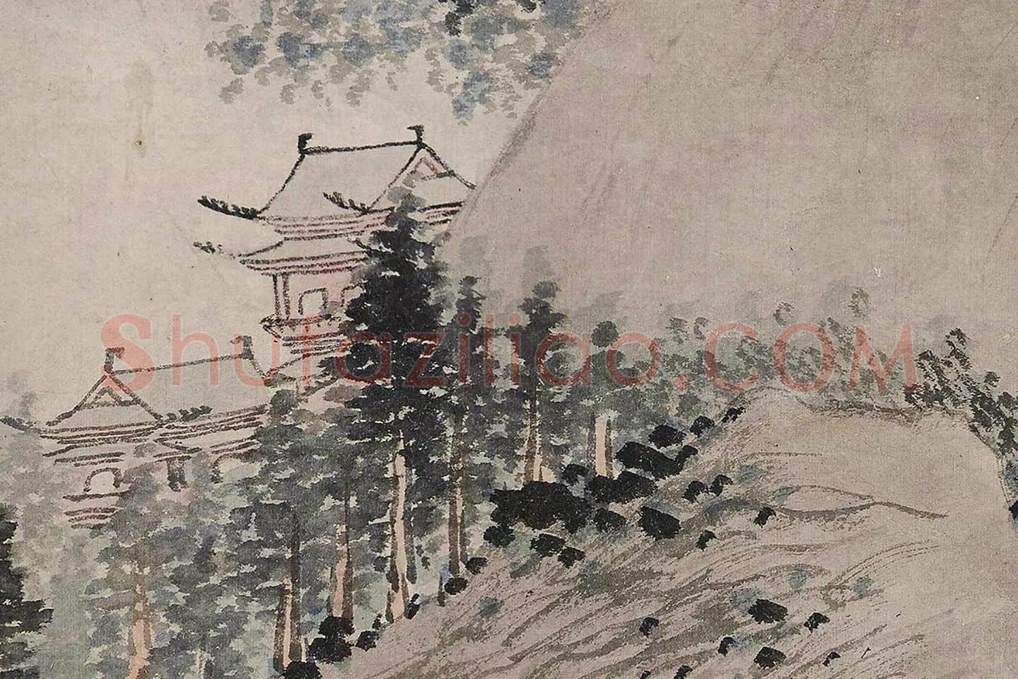 沈周山水《清江幽居图》局部 (7)