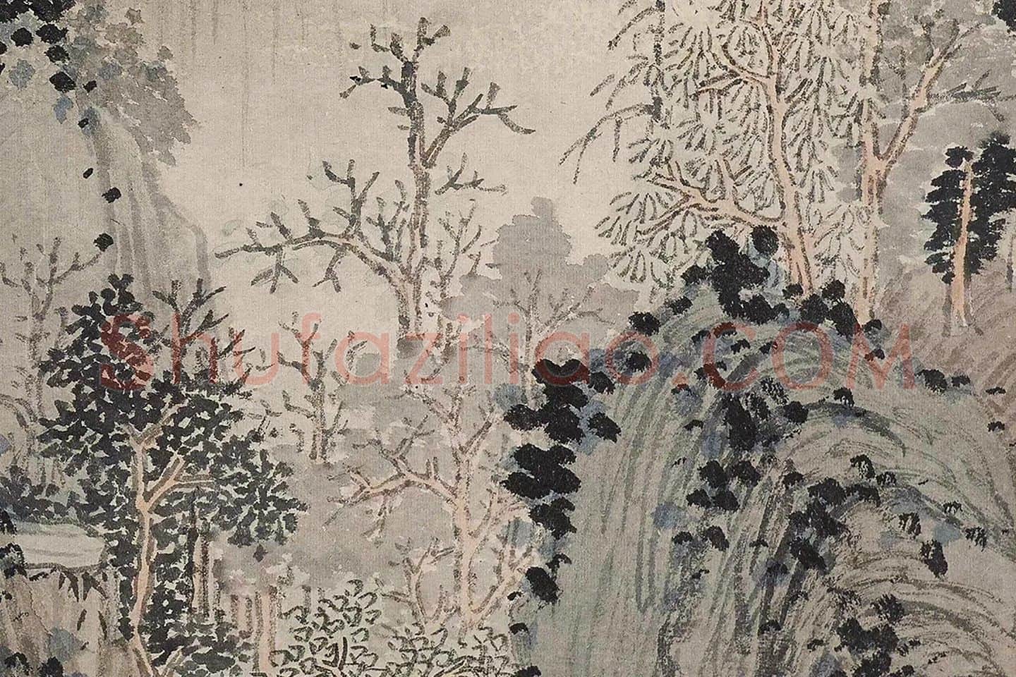 沈周山水《清江幽居图》局部 (9)