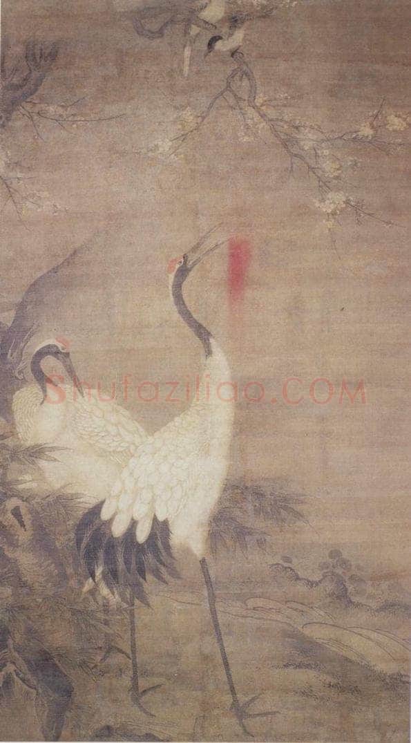 明 吕纪 双鹤图 书画作品