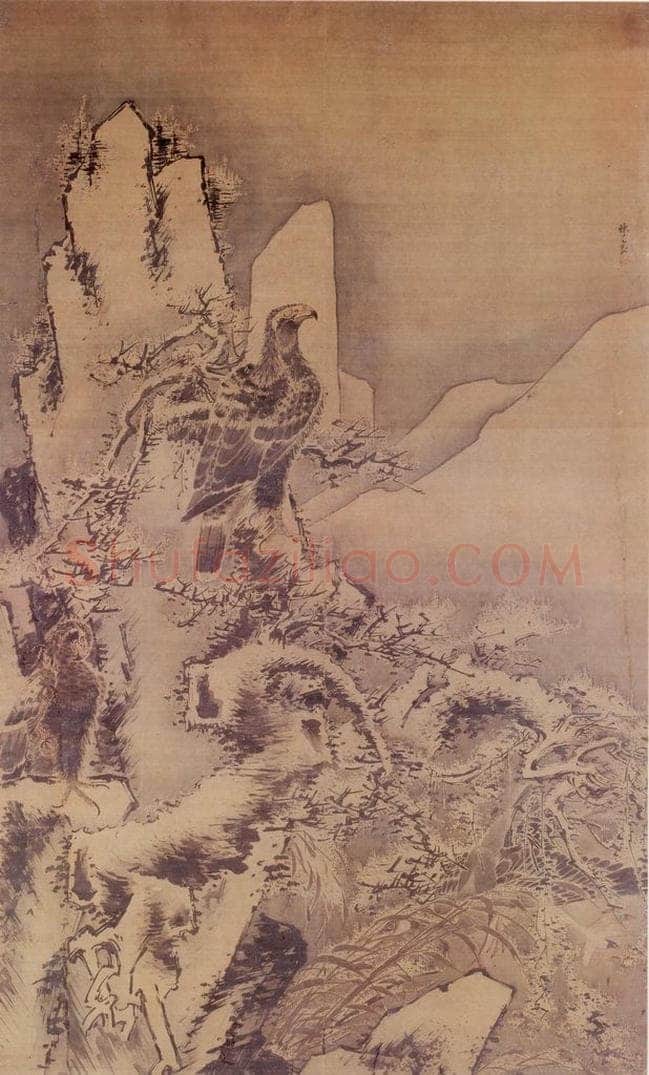 明 林良 鹰雁图 书画作品