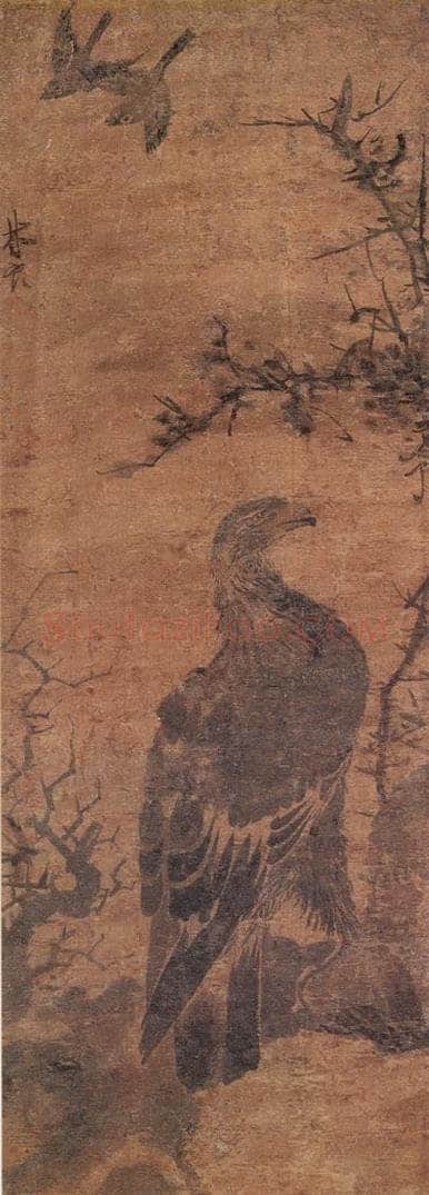 明 林良 鹰 书画作品