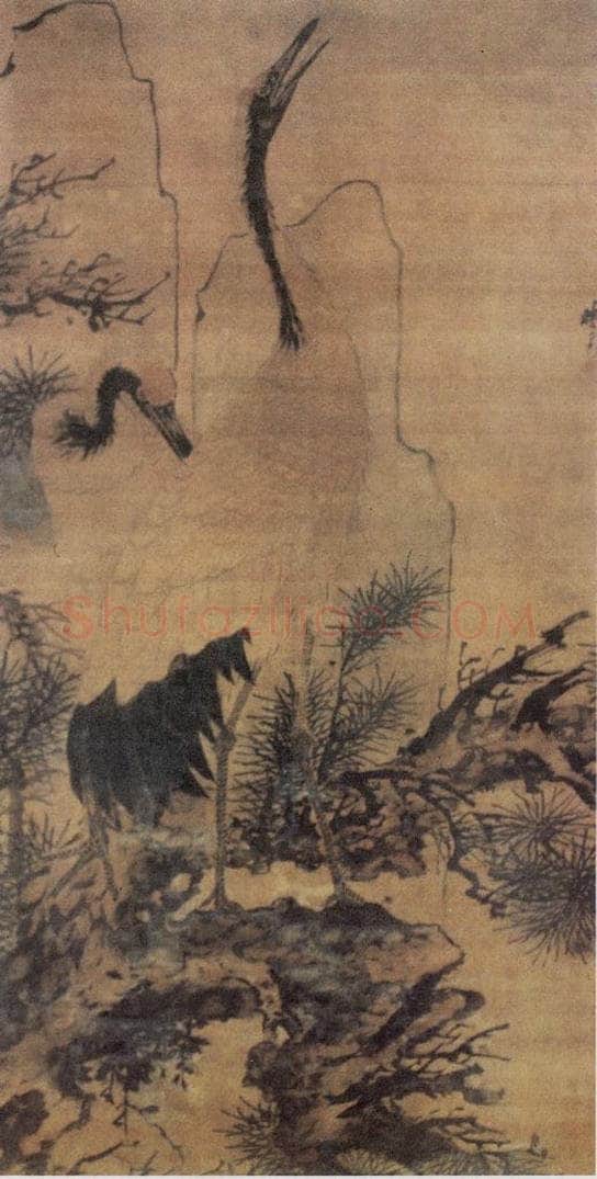 明 林良 松鹤图 书画作品