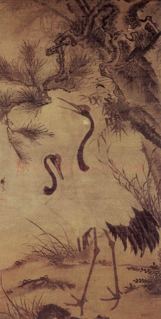 明 林良 松鹤图 书画作品