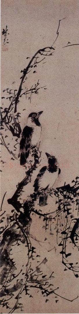 明 林良 枯木寒鸦图 书画作品