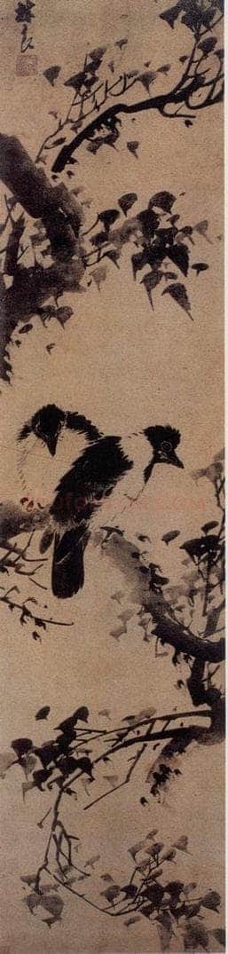 明 林良 双鸟嘉树图 书画作品
