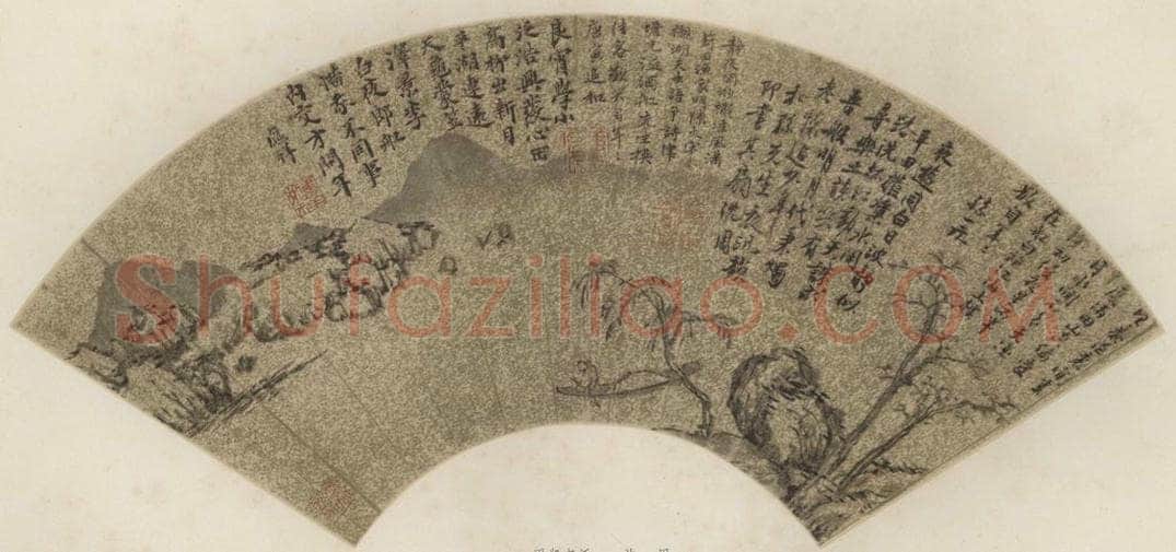 明 沈周 《平湖夜泛》 书画作品