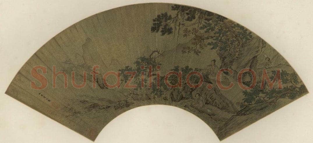 明 仇英 《松泉煮茗》 书画作品