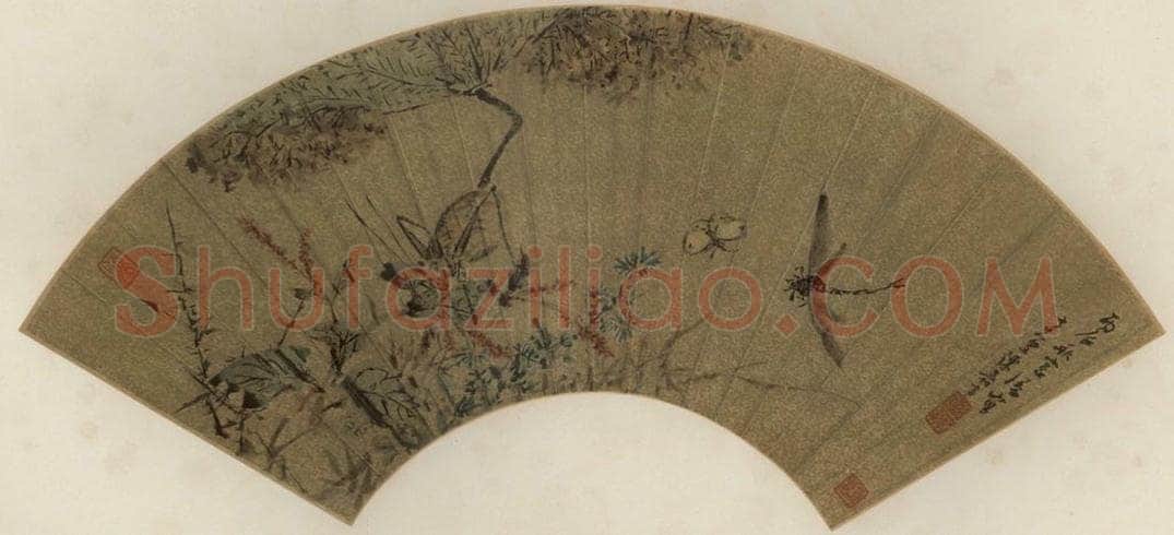 明 陈嘉言 《秋塘虫趣》 书画作品