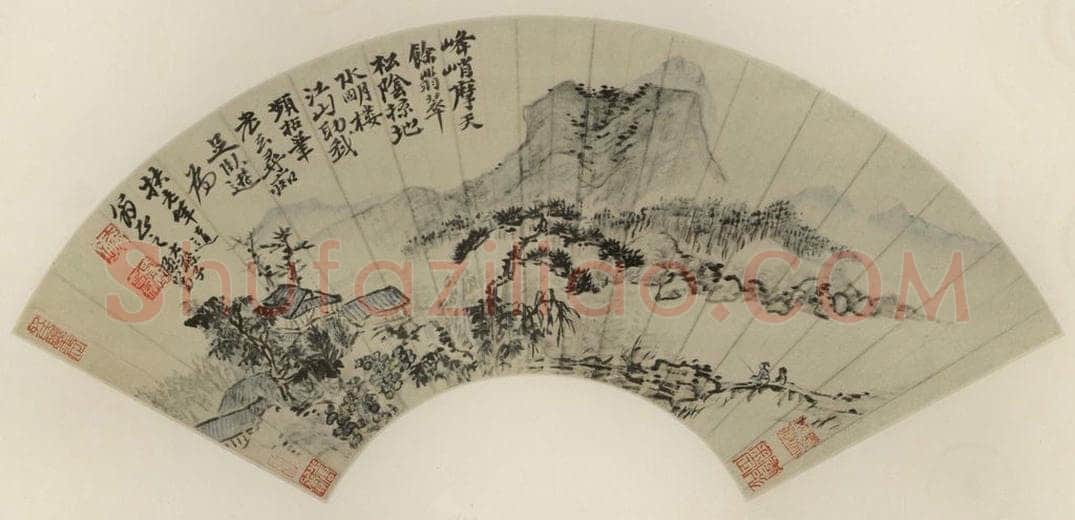 清 道济 《峭峰余翠》 书画作品