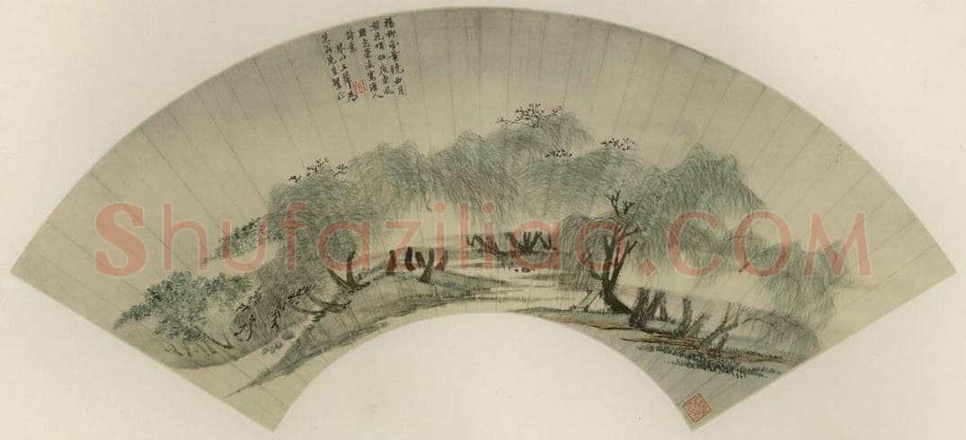 清 王翚 《柳岸晓风》 书画作品