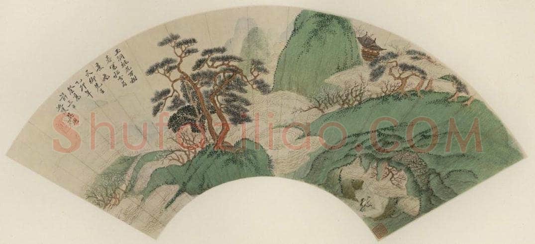 清 吴历 《玉洞桃花》 书画作品