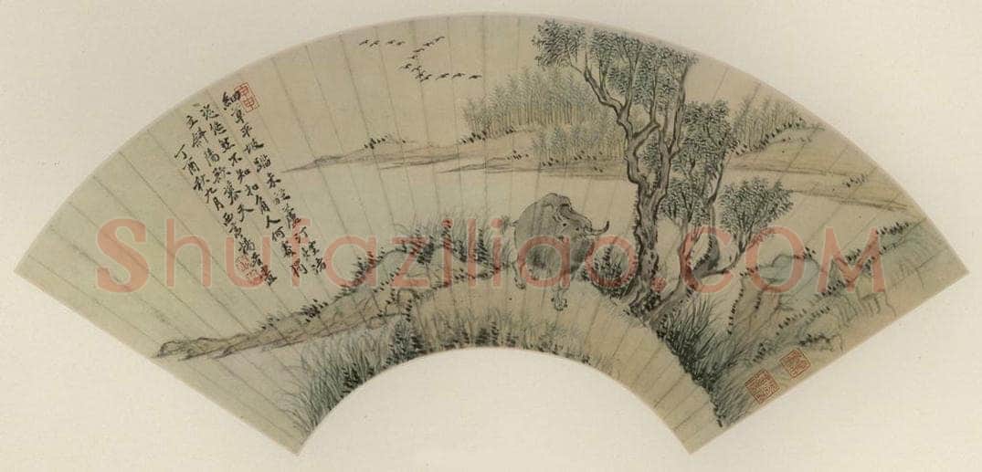 清 杨晋 《牛图》 书画作品