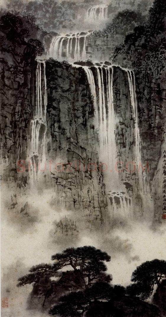 1976年 宋文治 《庐山飞瀑图》 书画作品