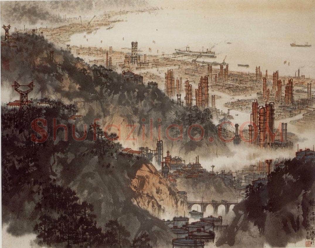 70年代 宋文治 《扬子江畔》 书画作品
