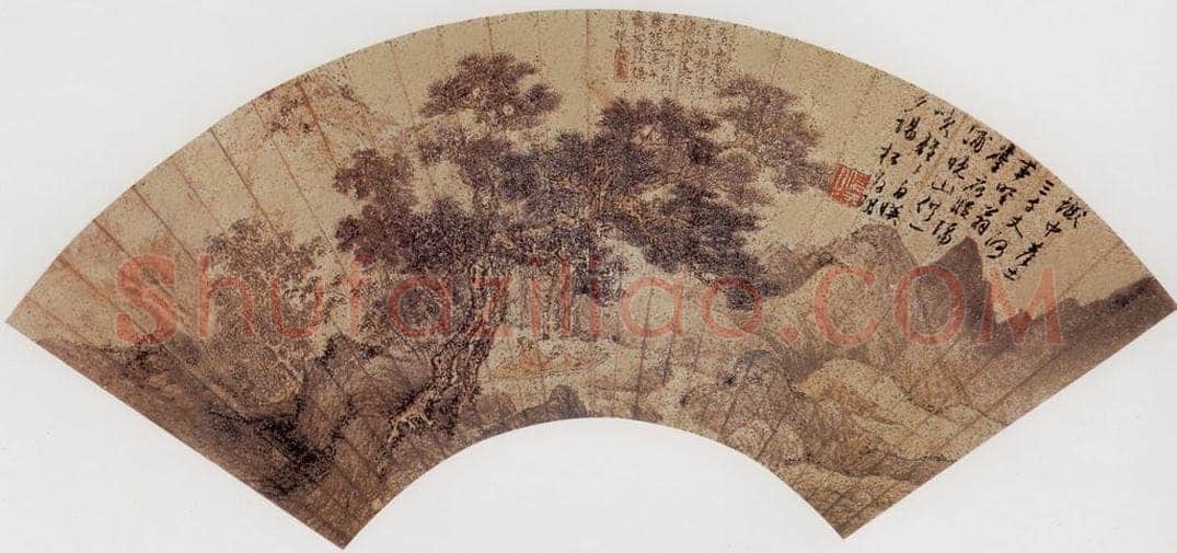 明 唐寅 《松阴高士图》 书画作品