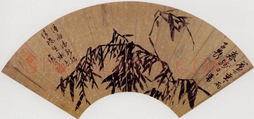 明 唐寅 《雨竹图》 书画作品