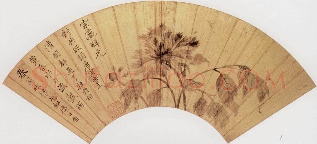 明 唐寅 《芍药图》 书画作品