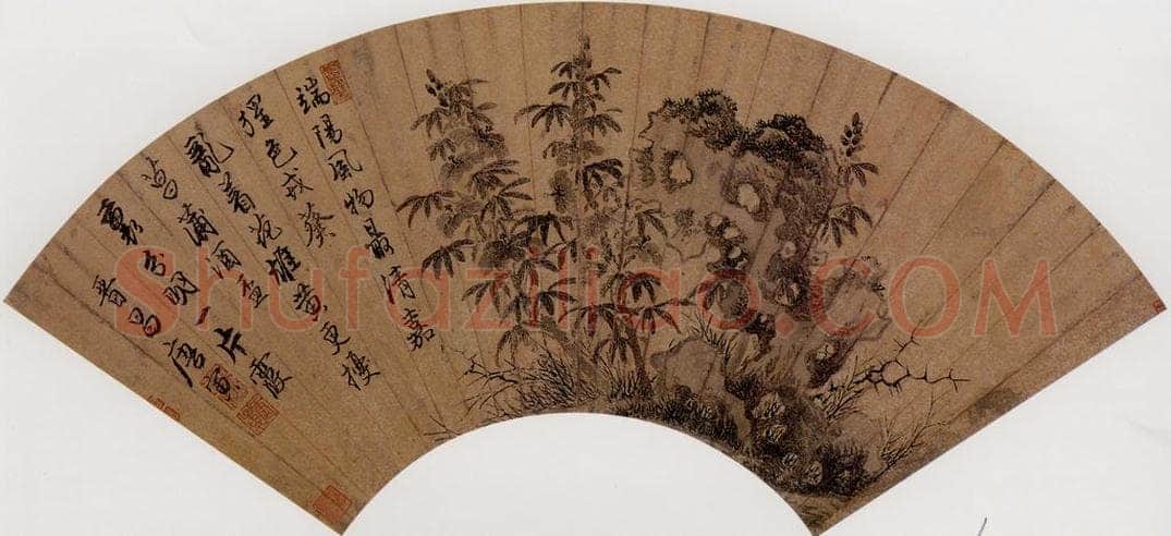 明 唐寅 《蜀葵图》 书画作品