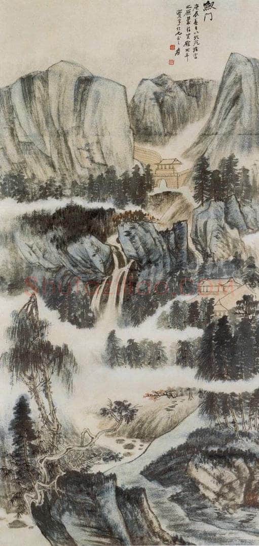 张大千 《剑门图轴》 书画作品