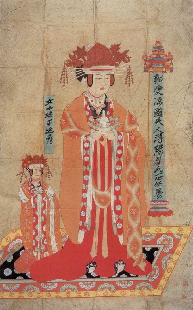 张大千 《临敦煌人物图轴》 书画作品