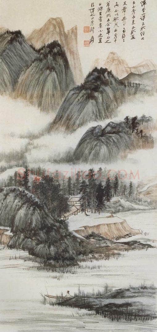  张大千 《苍山秀美图轴》 书画作品