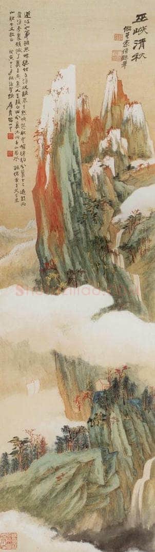  张大千 《巫峡清秋图轴》 书画作品