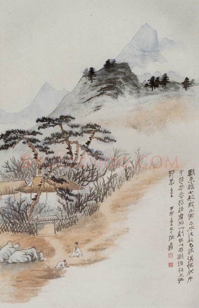 张大千 《仿石涛山水图轴》 书画作品