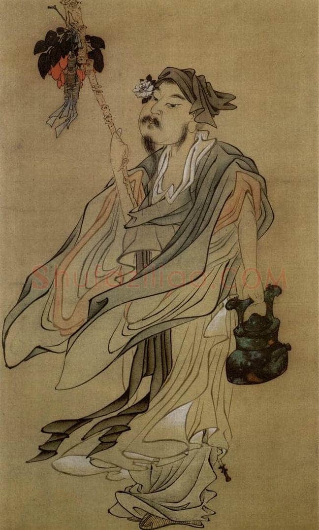 1639年 陈洪绶 《阮修沽酒图轴》 书画作品