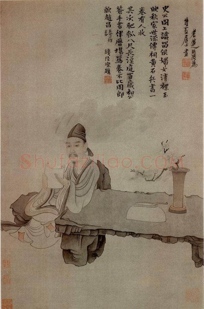 1645年 陈洪绶 《张荀翁像轴》 书画作品