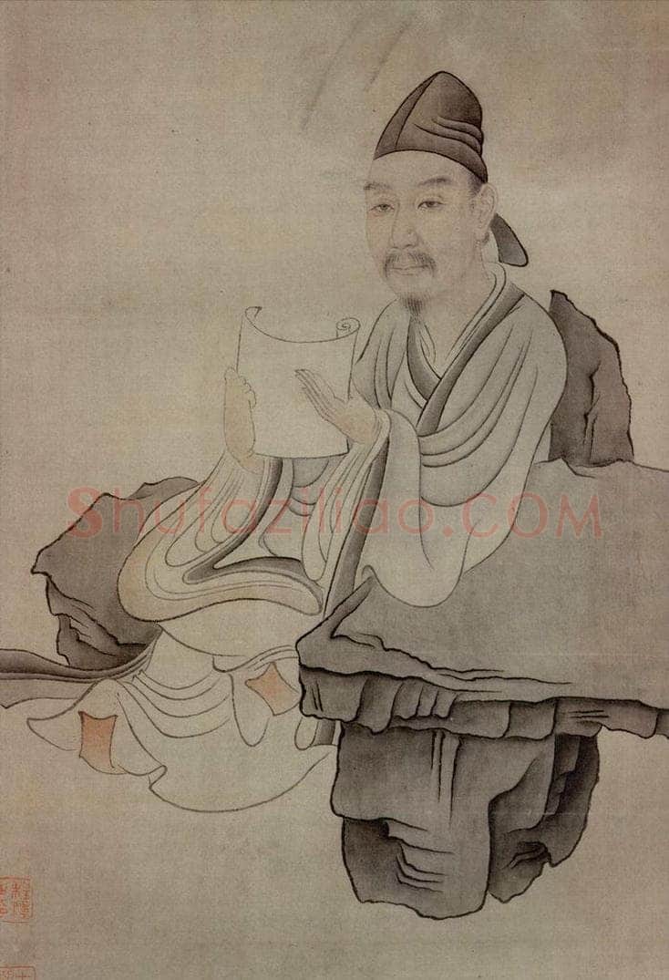 1645年 陈洪绶 《张荀翁像轴》 书画作品
