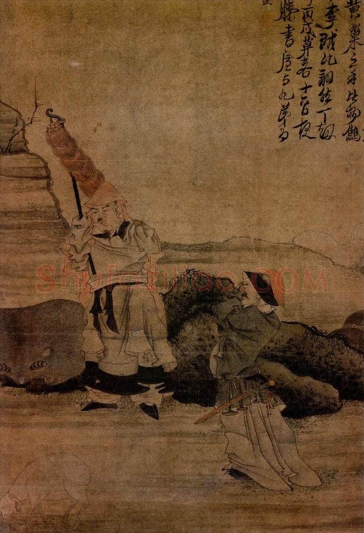 1646年 陈洪绶 《苏李泣别图轴》 书画作品