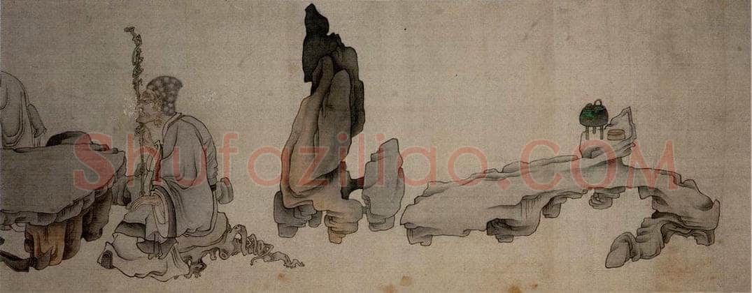 1646年 陈洪绶 《华山五老图卷》 书画作品
