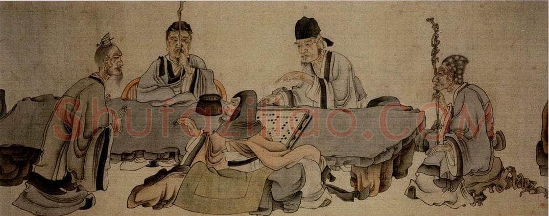 1646年 陈洪绶 《华山五老图卷》 书画作品