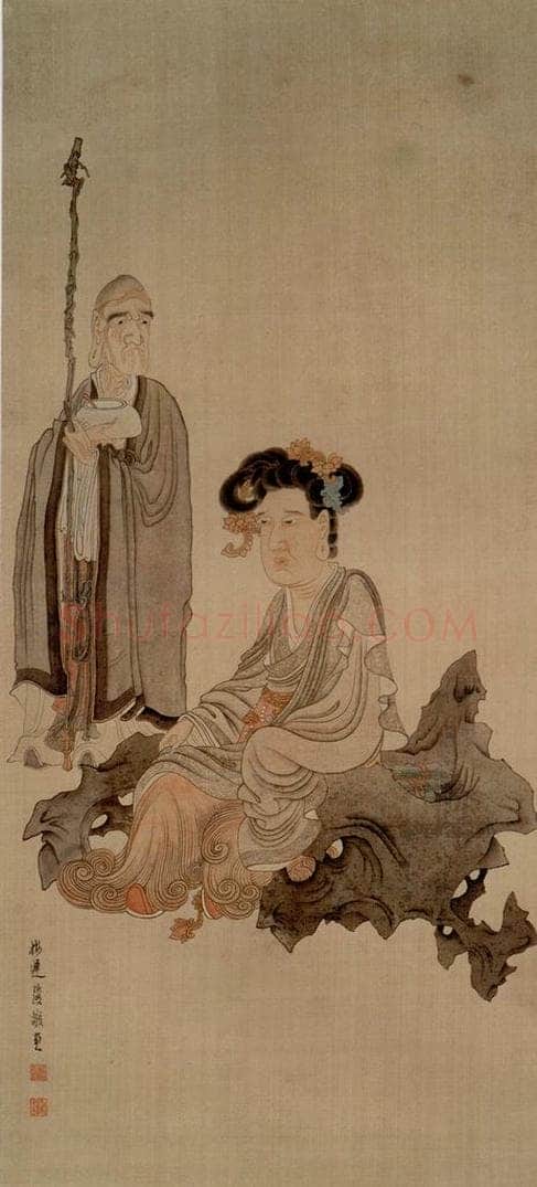1647 陈洪绶 《观音罗汉图轴》 书画作品