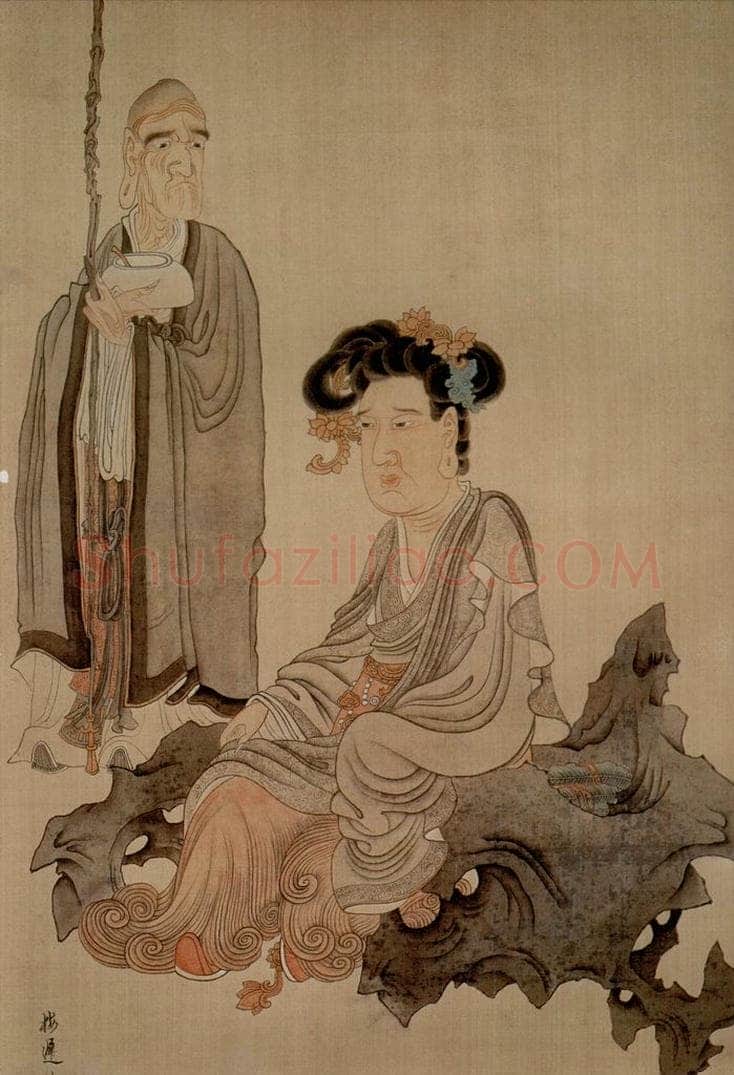 1647 陈洪绶 《观音罗汉图轴》 书画作品
