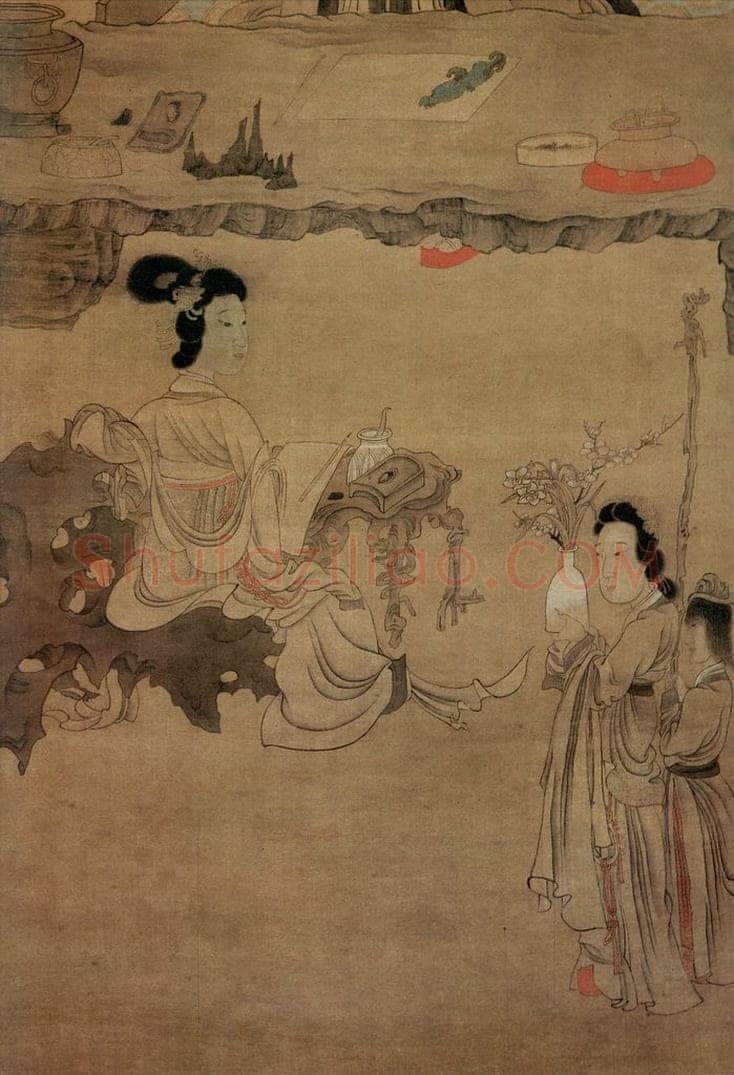 1649 陈洪绶 《吟梅图轴》 书画作品