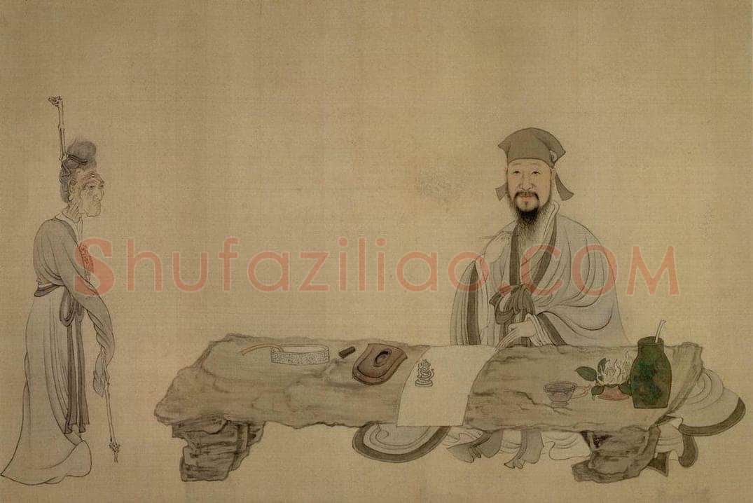 1649 陈洪绶 《南生鲁四乐图卷》 书画作品