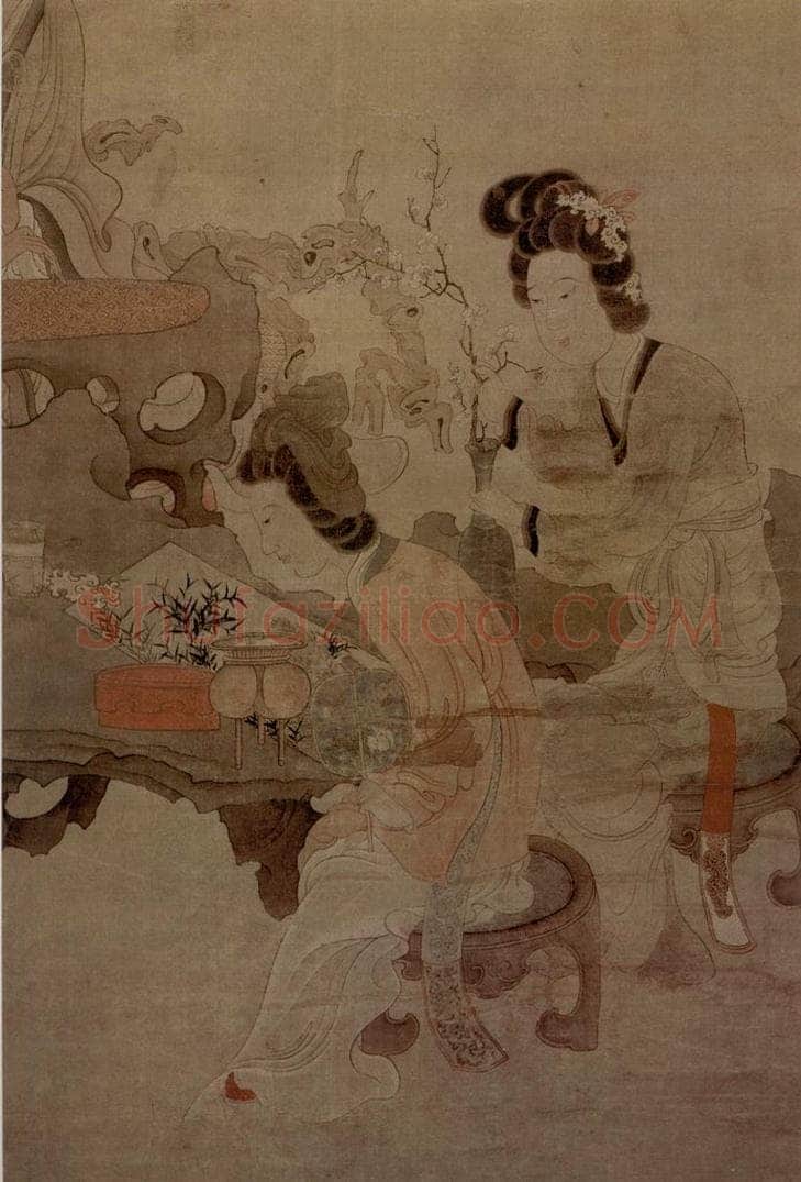 1649 陈洪绶 《授徒图轴》 书画作品