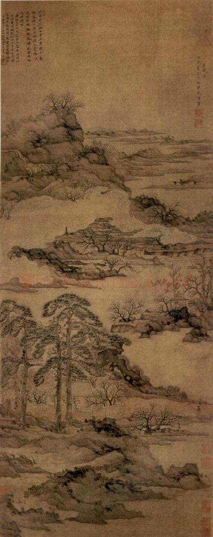 1649 陈洪绶 《梅花书屋图轴》 书画作品