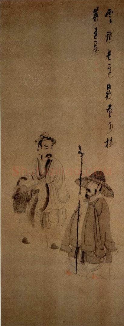 1649 陈洪绶 《人物图轴》 书画作品