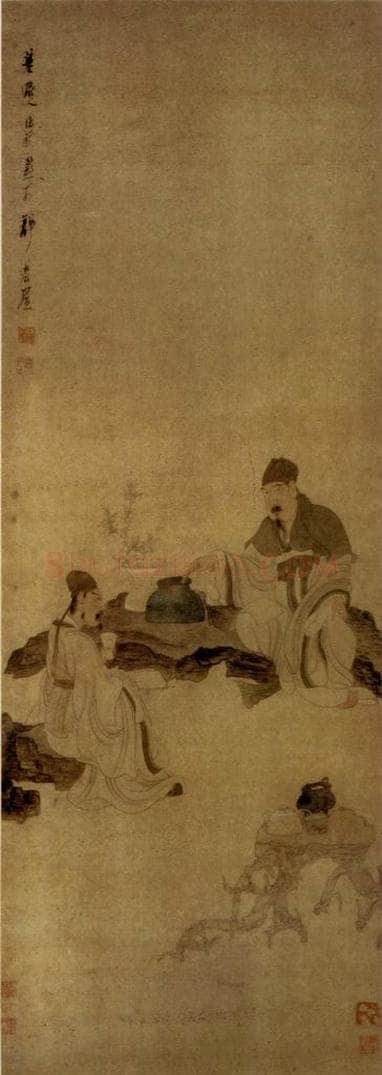 1649 陈洪绶 《醉吟图轴》 书画作品